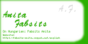 anita fabsits business card